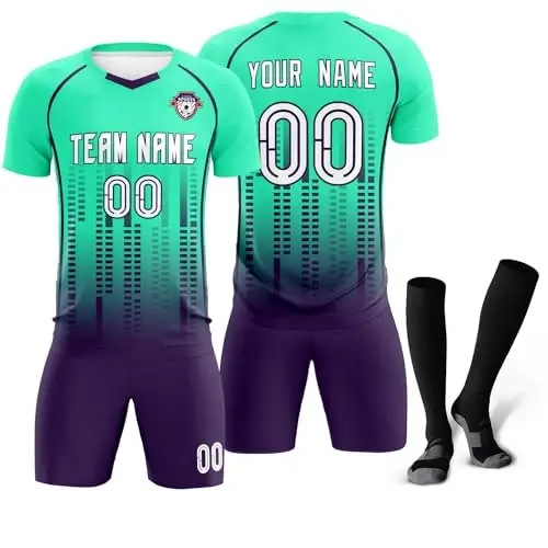 KXK Custom Soccer Jersey Personalized Soccer Practice Uniform Printed Name Number Logo for Adult Kids - 1
