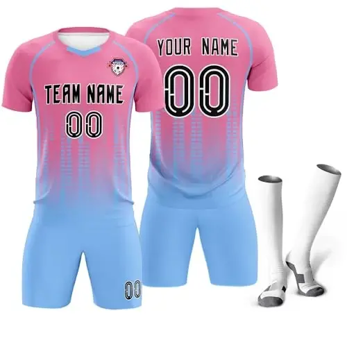 KXK Custom Soccer Jersey Personalized Soccer Practice Uniform Printed Name Number Logo for Adult Kids - 6