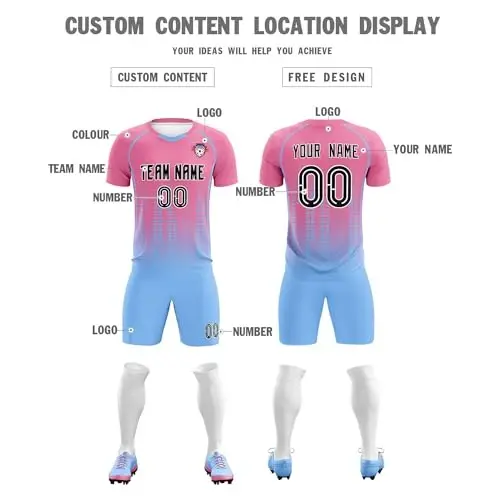 KXK Custom Soccer Jersey Personalized Soccer Practice Uniform Printed Name Number Logo for Adult Kids - 3