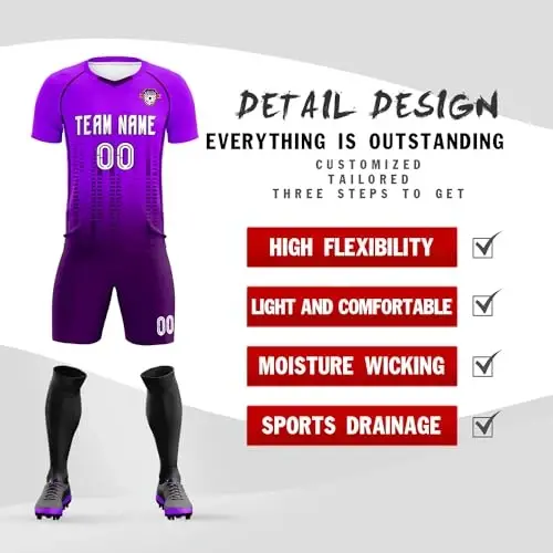KXK Custom Soccer Jersey Personalized Soccer Practice Uniform Printed Name Number Logo for Adult Kids - KXK (1)