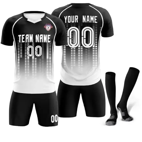 KXK Custom Soccer Jersey Personalized Soccer Practice Uniform Printed Name Number Logo for Adult Kids - 6