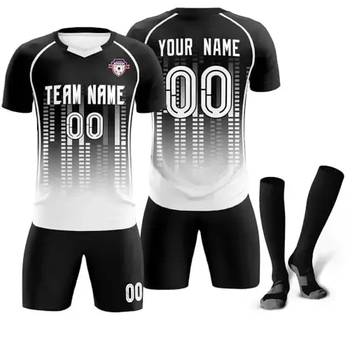 KXK Custom Soccer Jersey Personalized Soccer Practice Uniform Printed Name Number Logo for Adult Kids - 1