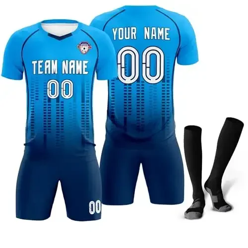 KXK Custom Soccer Jersey Personalized Soccer Practice Uniform Printed Name Number Logo for Adult Kids - 1