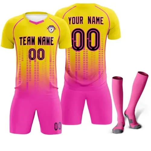 KXK Custom Soccer Jersey Personalized Soccer Practice Uniform Printed Name Number Logo for Adult Kids - 1