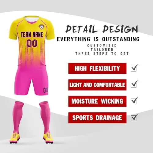 KXK Custom Soccer Jersey Personalized Soccer Practice Uniform Printed Name Number Logo for Adult Kids - KXK (1)