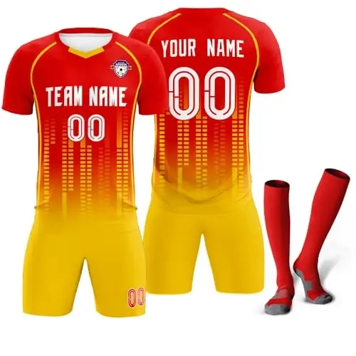KXK Custom Soccer Jersey Personalized Soccer Practice Uniform Printed Name Number Logo for Adult Kids 