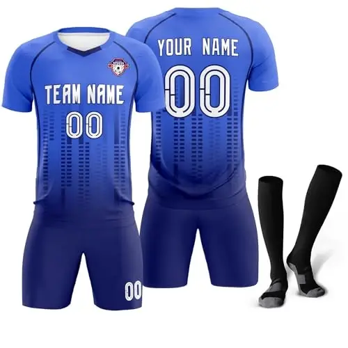 KXK Custom Soccer Jersey Personalized Soccer Practice Uniform Printed Name Number Logo for Adult Kids - 1