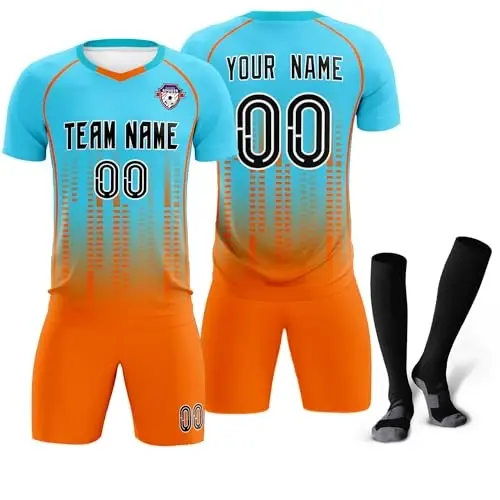 KXK Custom Soccer Jersey Personalized Soccer Practice Uniform Printed Name Number Logo for Adult Kids 