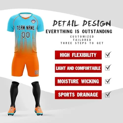 KXK Custom Soccer Jersey Personalized Soccer Practice Uniform Printed Name Number Logo for Adult Kids - KXK (1)