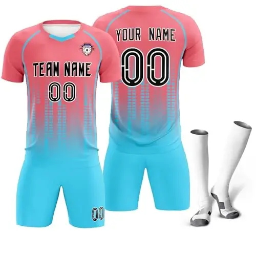 KXK Custom Soccer Jersey Personalized Soccer Practice Uniform Printed Name Number Logo for Adult Kids - 6