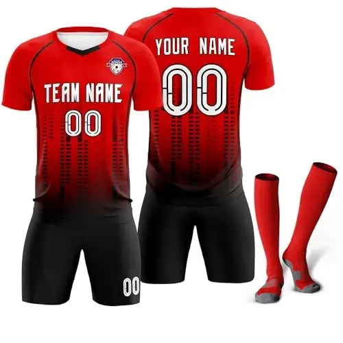 KXK Custom Soccer Jersey Personalized Soccer Practice Uniform Printed Name Number Logo for Adult Kids - 1