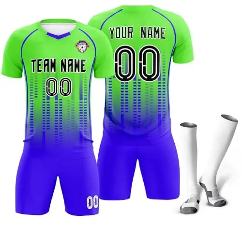 KXK Custom Soccer Jersey Personalized Soccer Practice Uniform Printed Name Number Logo for Adult Kids - 6