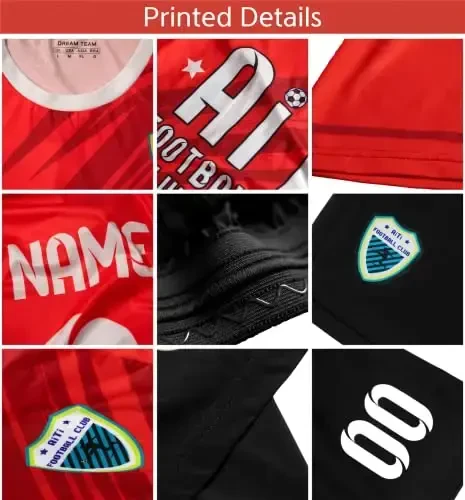 KXK Custom Soccer Jerseys Shorts Personalized Printed Name Number Logo,V-Neck Short Sleeve Uniform for Men/Women/Boy - 1