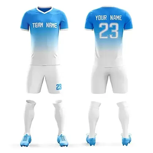 KXK Custom Soccer Jerseys Shorts Personalized Printed Name Number Logo,V-Neck Short Sleeve Uniform for Men/Women/Boy 
