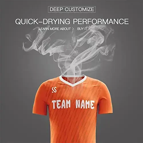 KXK Custom Soccer Jerseys Shorts Personalized Printed Name Number Logo,V-Neck Short Sleeve Uniform for Men/Women/Boy - 4