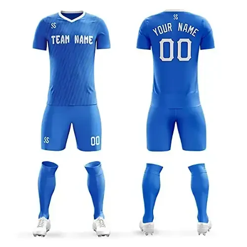 KXK Custom Soccer Jerseys Shorts Personalized Printed Name Number Logo,V-Neck Short Sleeve Uniform for Men/Women/Boy 