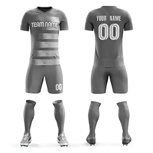 KXK futbolkalari futbolkalari shaxsiylashtirilgan bosma ism raqami logotipi, erkaklar / ayollar / bola uchun V-bo'yinli qisqa qisma forma - 1