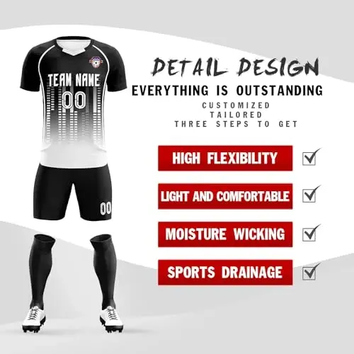 KXK Maxsus futbol formasi Kattalar va bolalar uchun shaxsiy futbol mashg'ulotlari formasi Ism, raqam, logotip bilan bosilgan - 7