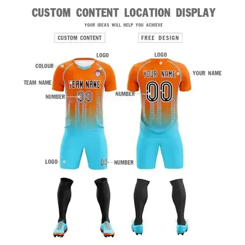 KXK Moslashgan futbolka Futbol mashg'ulotlari uchun shaxsiylashtirilgan forma Chop etilgan ism Raqam Logotip Kattalar bolalar uchun - 3