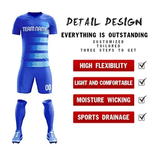 KXK moslashtirilgan futbol formasi shortiklari Shaxsiy bosma ism raqami logotipi, erkaklar/ayollar/bolalar uchun V-bo'yinli qisqa yengli forma - 2