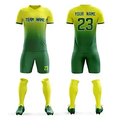 KXK moslashtirilgan futbolkalari shortilari ism raqami logotipi bosilgan V-bo'yinli qisqa yengli erkaklar/ayollar/o'g'il bolalar uchun forma - KXK