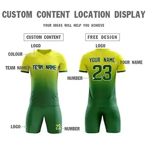 KXK Custom Soccer Jerseys Shorts Personalized Printed Name Number Logo,V-Neck Short Sleeve Uniform for Men/Women/Boy - KXK (1)