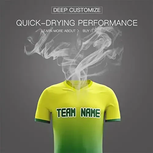 KXK Custom Soccer Jerseys Shorts Personalized Printed Name Number Logo,V-Neck Short Sleeve Uniform for Men/Women/Boy - 3