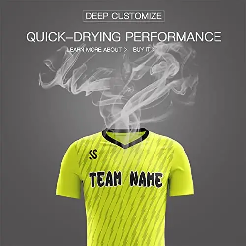 KXK Custom Soccer Jerseys Shorts Personalized Printed Name Number Logo,V-Neck Short Sleeve Uniform for Men/Women/Boy - 4