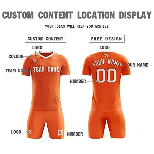 KXK Custom Soccer Jerseys Shorts Personalized Printed Name Number Logo,V-Neck Short Sleeve Uniform for Men/Women/Boy - 3