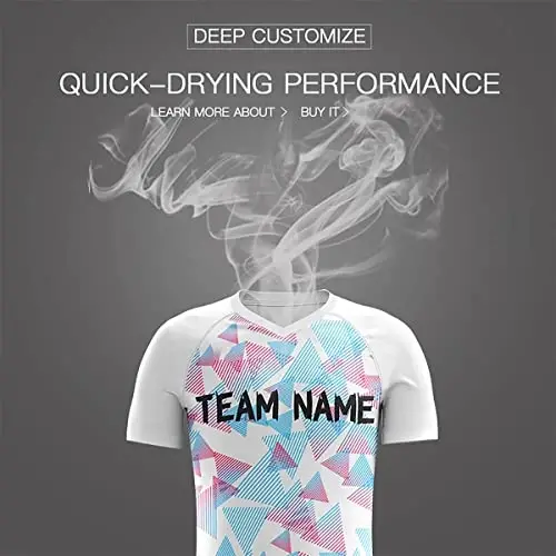 KXK Custom Soccer Jerseys Shorts Personalized Printed Name Number Logo,V-Neck Short Sleeve Uniform for Men/Women/Boy - 5
