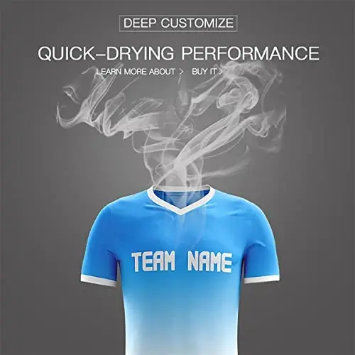 KXK Custom Soccer Jerseys Shorts Personalized Printed Name Number Logo,V-Neck Short Sleeve Uniform for Men/Women/Boy - 4