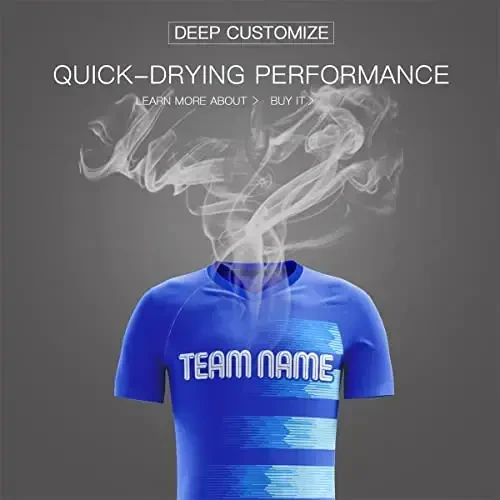 KXK Custom Soccer Jerseys Shorts Personalized Printed Name Number Logo,V-Neck Short Sleeve Uniform for Men/Women/Boy - 4