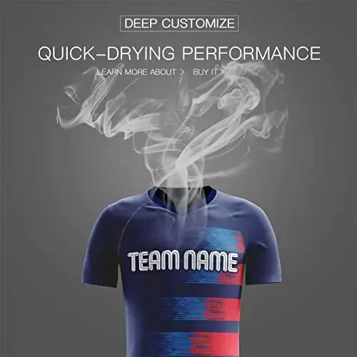 KXK Custom Soccer Jerseys Shorts Personalized Printed Name Number Logo,V-Neck Short Sleeve Uniform for Men/Women/Boy - 4