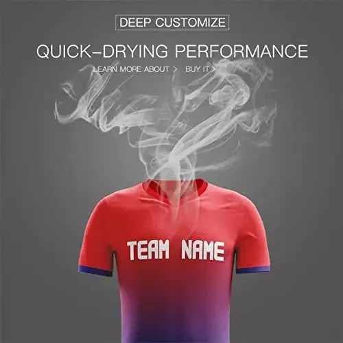 KXK Custom Soccer Jerseys Shorts Personalized Printed Name Number Logo,V-Neck Short Sleeve Uniform for Men/Women/Boy - 4