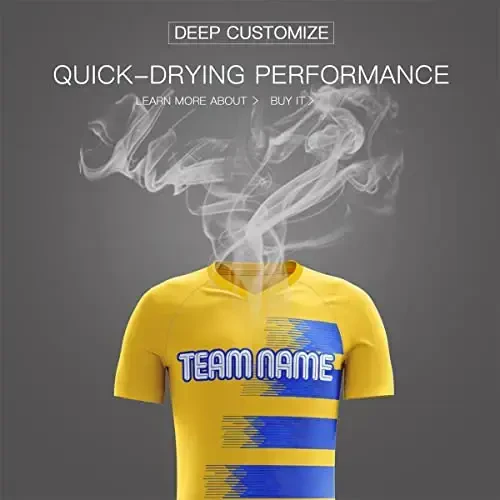 KXK Custom Soccer Jerseys Shorts Personalized Printed Name Number Logo,V-Neck Short Sleeve Uniform for Men/Women/Boy - 4