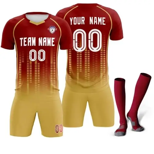 KXK Custom Soccer Jersey Personalized Soccer Practice Uniform Printed Name Number Logo for Adult Kids - 1