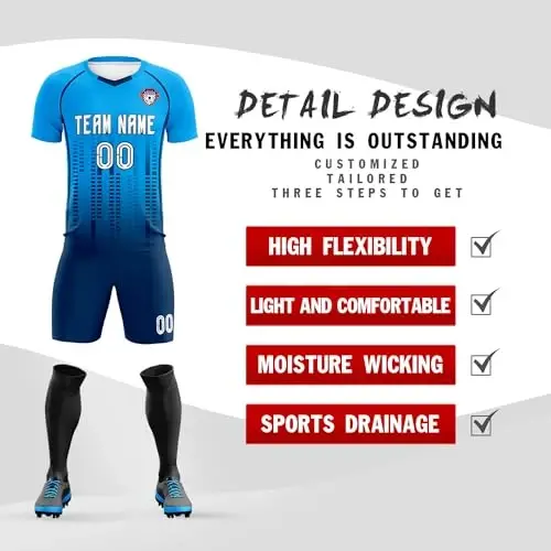 KXK Custom Soccer Jersey Personalized Soccer Practice Uniform Printed Name Number Logo for Adult Kids - KXK (1)