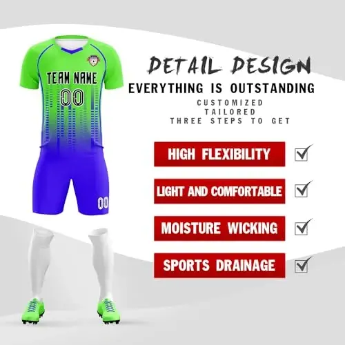 KXK Custom Soccer Jersey Personalized Soccer Practice Uniform Printed Name Number Logo for Adult Kids - KXK (1)