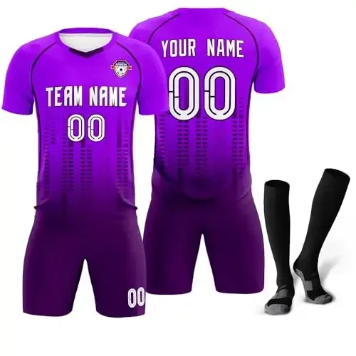 KXK Custom Soccer Jersey Personalized Soccer Practice Uniform Printed Name Number Logo for Adult Kids - 1