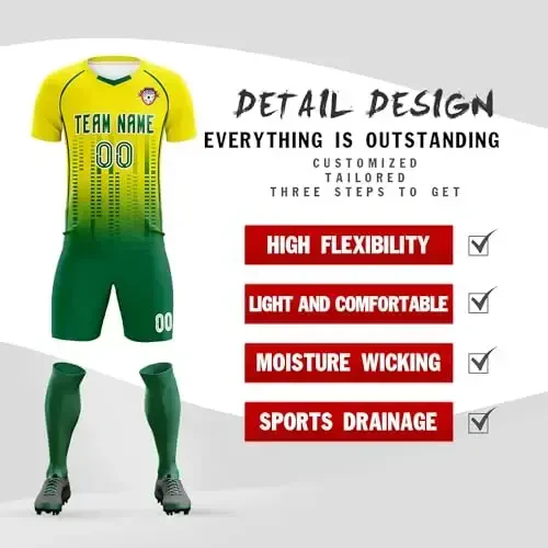 KXK Custom Soccer Jersey Personalized Soccer Practice Uniform Printed Name Number Logo for Adult Kids - MODAZONE (1)