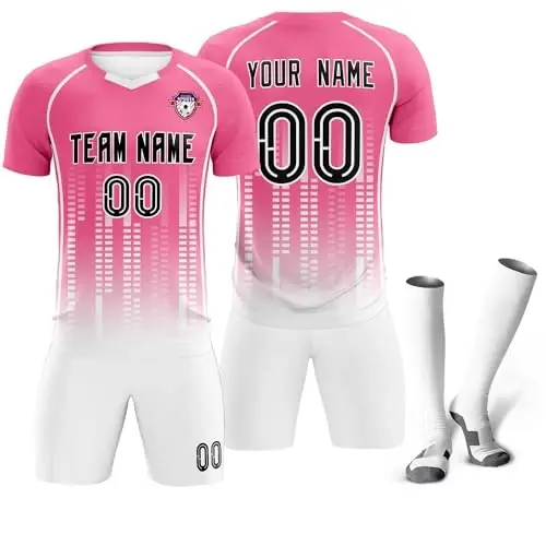 KXK Custom Soccer Jersey Personalized Soccer Practice Uniform Printed Name Number Logo for Adult Kids - 1