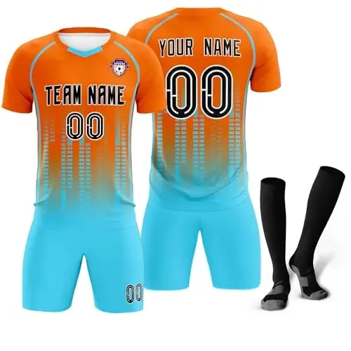KXK Custom Soccer Jersey Personalized Soccer Practice Uniform Printed Name Number Logo for Adult Kids - 1