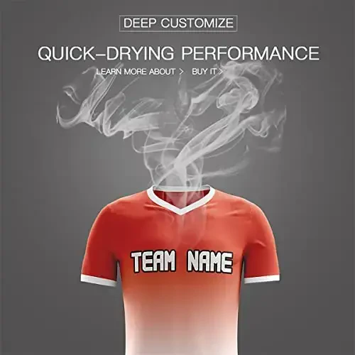 KXK Custom Soccer Jerseys Shorts Personalized Printed Name Number Logo,V-Neck Short Sleeve Uniform for Men/Women/Boy - 4