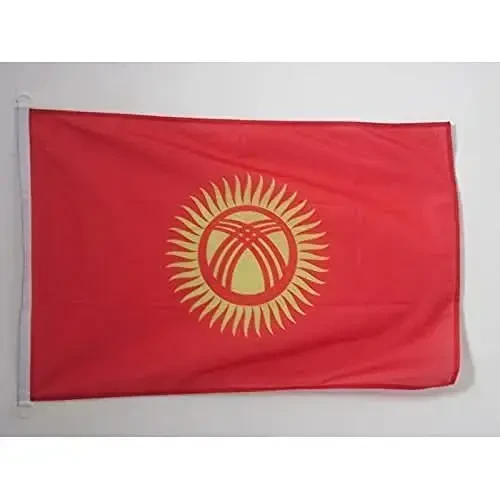Kyrgyzstan NAUTICAL Flag 18'' x 12'' - Kyrgystani flags 30 x 45 cm. - Banner 12x18 in for boat - AZ FLAG - AZ FLAG
