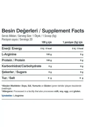 L-arginin 100g - PROFTEIN NUTRITION (1)