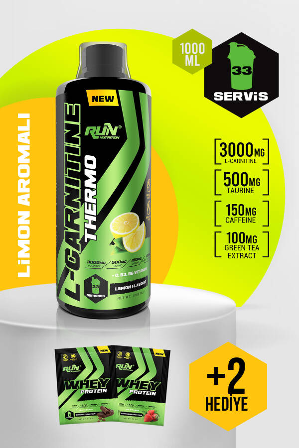 L-Carnitine - 1 Lt - Lemon Flavored - 3000mg - 33 Servings - Gift Included - 4