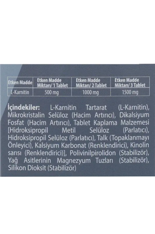 L-carnitine - 30 Tablets (L- CARNITINE) - 4