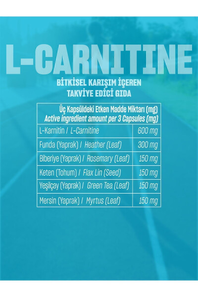 L-carnitine, Dietary Supplement with Herbal Blend Containing L-carnitine, 60 Capsules - 20