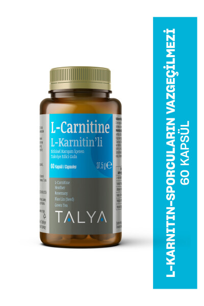 L-carnitine, Dietary Supplement with Herbal Blend Containing L-carnitine, 60 Capsules - 25