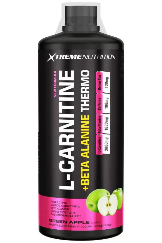 L-Carnitine Thermo 3000 - 1000 ml - Green Apple Flavor - 33 Servings - L-carnitine - 1
